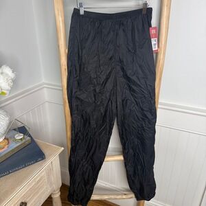Capezio Women Black Ripstop Pants 12080W Medium Dance Warm Up Nylon Elastic NEW